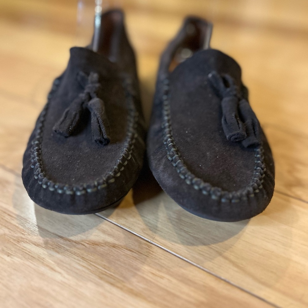 Atlanta Mocasin Women’s Brown Suede Leather Driving Loafers w Tassels - Picture 3 of 13